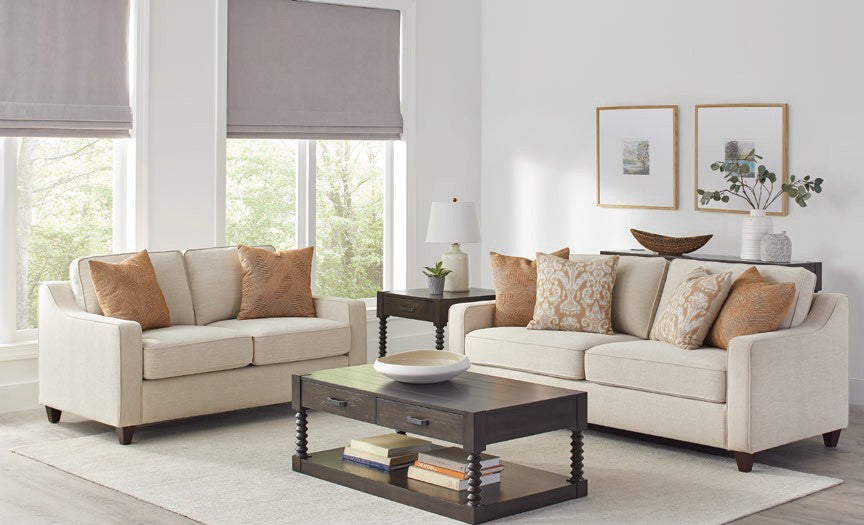 Coaster 552061-62 2 pc Gracie oaks tyndall christine beige chenille fabric sofa and love seat set