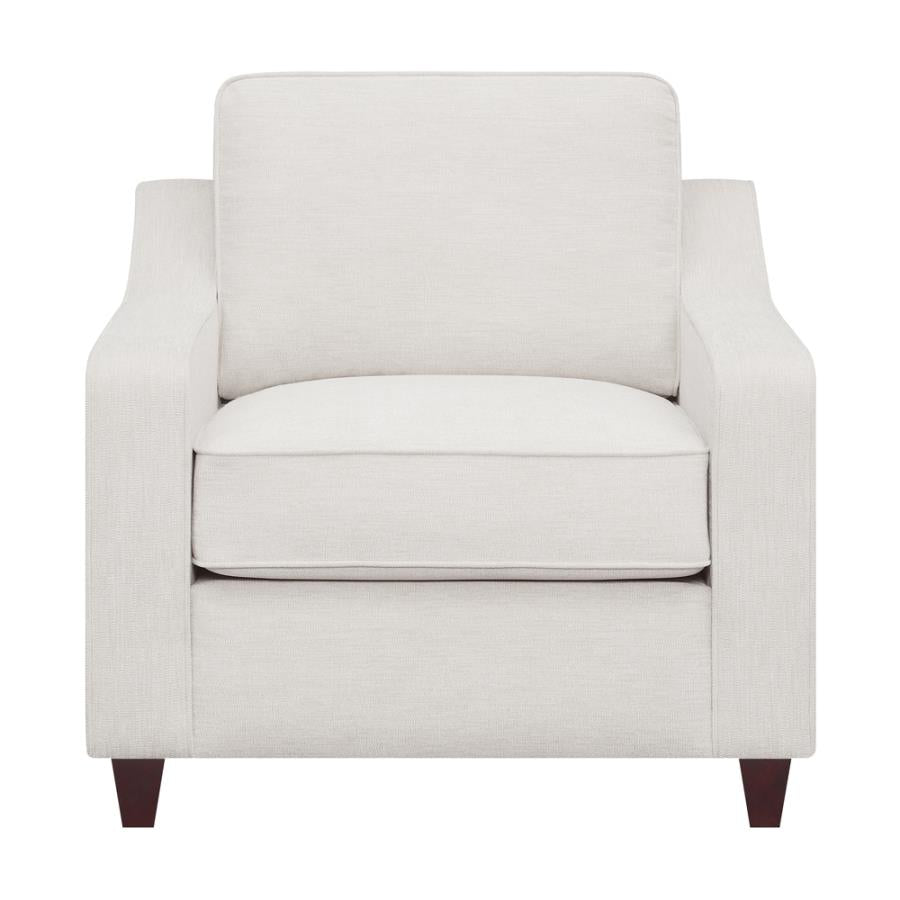 Coaster 552063 Gracie oaks tyndall christine beige chenille fabric accent chair