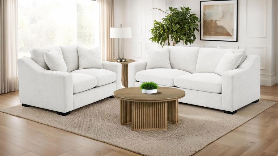 Coaster 552091-S2 2 pc Ashlyn sand textured fabric sofa and love seat set with sloped arms