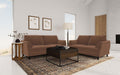 Coaster 552101-S2 2 pc Selma rust colored fabric sofa and love seat set mid-century modern