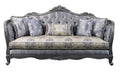 Acme 55345 Astoria grand welton ariadne platinum finish wood fabric sofa ornate accents tufted backs