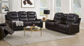 Acme 55415-16 2 pc Red barrel studio braylon browny faux leather sofa and love seat set recliner ends