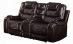 Acme 55415-16 2 pc Red barrel studio braylon browny faux leather sofa and love seat set recliner ends