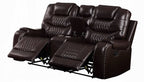 Acme 55415-16 2 pc Red barrel studio braylon browny faux leather sofa and love seat set recliner ends