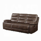 Acme 55420-21 2 pc Red barrel studio swinford Aashi brown leather gel sofa and love seat set with recliner ends