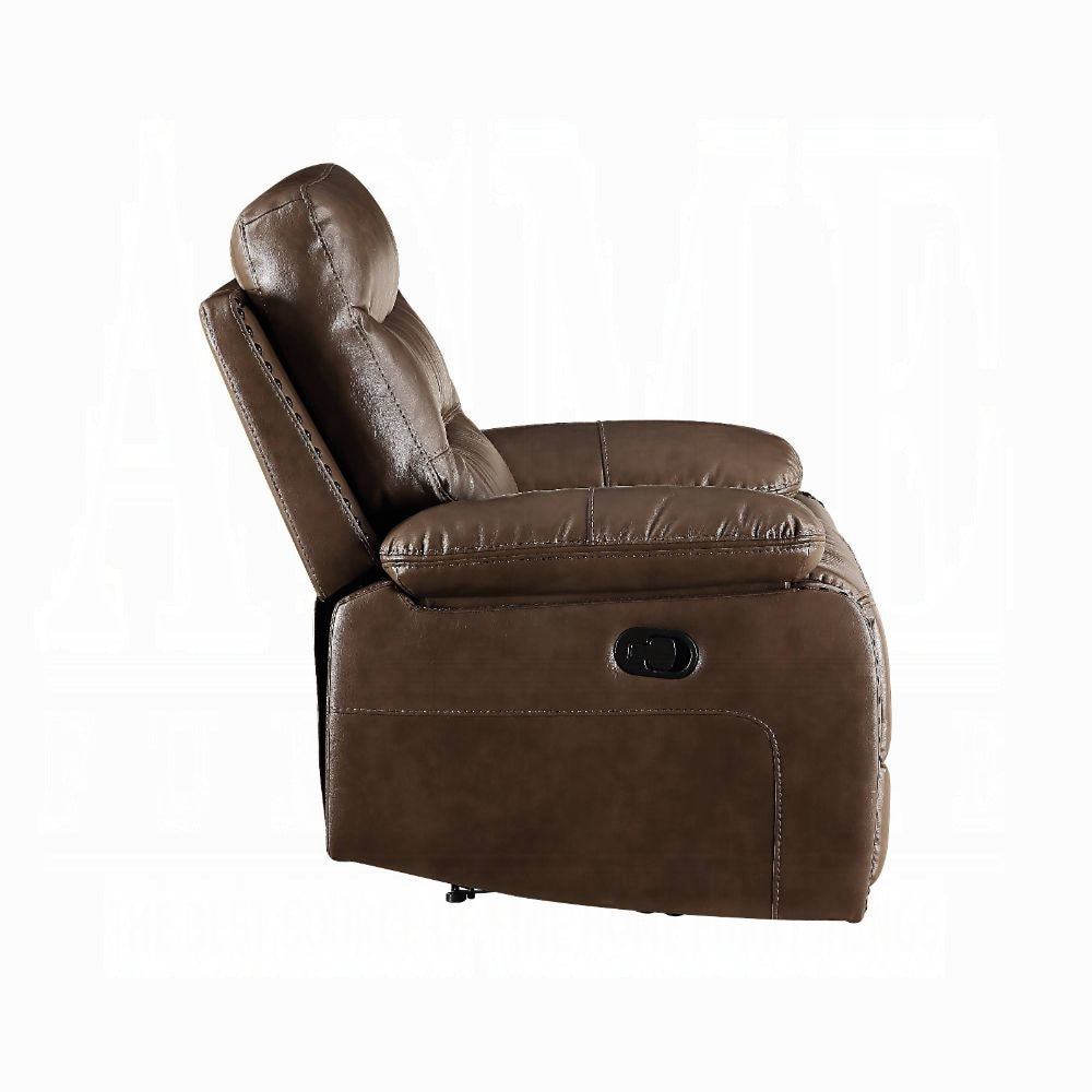 Acme 55420-21 2 pc Red barrel studio swinford Aashi brown leather gel sofa and love seat set with recliner ends