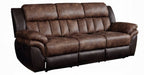 Acme 55425-26 2 pc Copper grove mudiyah Jaylen 2 tone toffee & espresso polished microfiber sofa and love seat set recliner ends