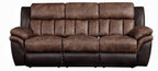 Acme 55425-26 2 pc Copper grove mudiyah Jaylen 2 tone toffee & espresso polished microfiber sofa and love seat set recliner ends