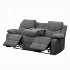 Acme 55440-41 2 pc Copper grove mudiyah Kalen grey chenille fabric sofa and love seat set recliner ends