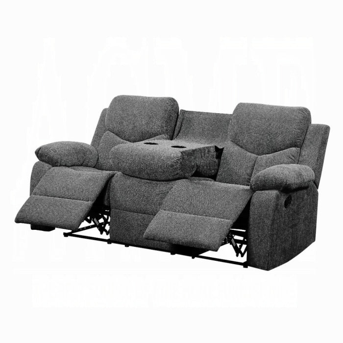 Acme 55440-41 2 pc Copper grove mudiyah Kalen grey chenille fabric sofa and love seat set recliner ends