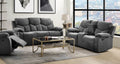 Acme 55440-41 2 pc Copper grove mudiyah Kalen grey chenille fabric sofa and love seat set recliner ends