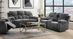 Acme 55440-41 2 pc Copper grove mudiyah Kalen grey chenille fabric sofa and love seat set recliner ends