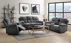 Acme 55440-41 2 pc Copper grove mudiyah Kalen grey chenille fabric sofa and love seat set recliner ends