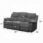 Acme 55440-41 2 pc Copper grove mudiyah Kalen grey chenille fabric sofa and love seat set recliner ends