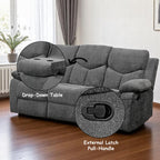 Acme 55440-41 2 pc Copper grove mudiyah Kalen grey chenille fabric sofa and love seat set recliner ends