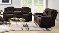 Acme 55445-46 2 pc Winston porter brooklyn kalen brown chenille fabric sofa and love seat with recliner ends