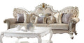 Acme 55465 Astoria Grand picardy antique pearl finish wood carved accents oversized 110" sofa