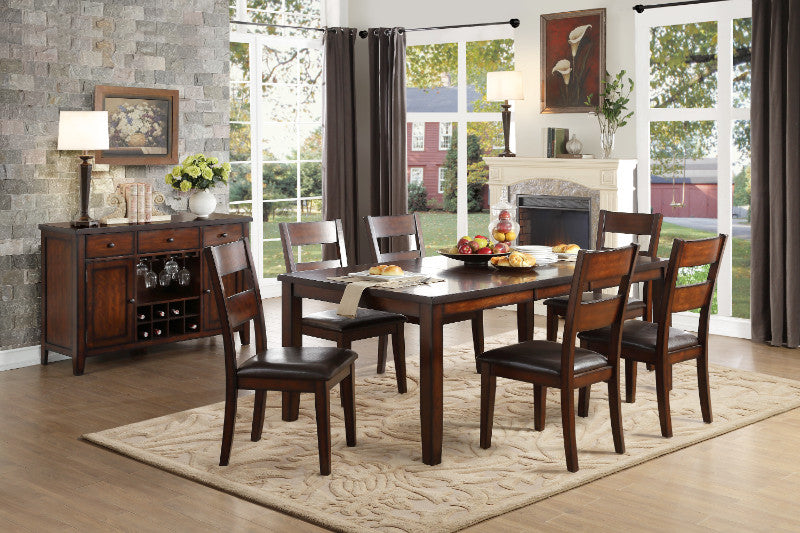 Homelegance 5547-78-7PC 7 pc Canopra grey Mantello cherry finish wood dining table set