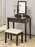 Asia Direct 555-ESP Andover mills mcgraw espresso finish wood 3 pc bedroom vanity set with mirror and stool