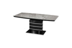 Black High Gloss Sintered Gray Stone Top Modern Dining Table Set – 5599N-71-7PC