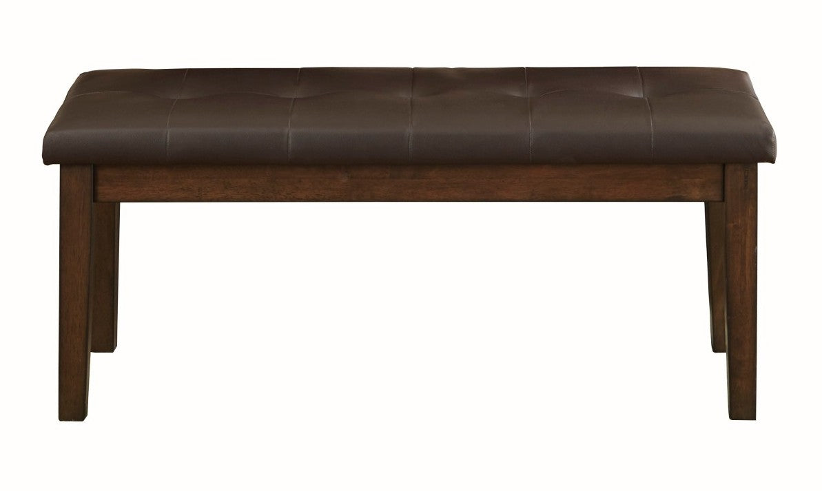 Homelegance 5614-13 Wieland light rustic brown finish wood faux leather seat bench