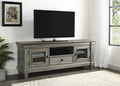 Homelegance 56270GY-64 Granby antique grey and coffee finish wood tv entertainment center 64" tv stand