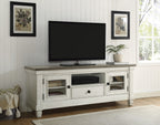 Homelegance 56270NW-64 Granby antique white and rosy brown finish wood tv entertainment center 64" tv stand