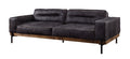 Acme 56505 17 stories diep silchester antique ebony top grain leather light oak finish wood trim mid century modern sofa