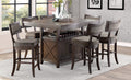 Homelegance 5655-36-24FA 7 pc Darby home co oxton distressed cherry finish wood fabric padded seats dining table set