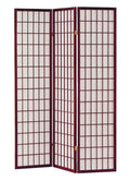 Asia Direct 566 World menagerie freese 3 panel rice paper center cherry finish room divider shoji screen