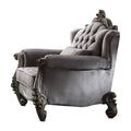 Acme 56842 Astoria grand bermuda versailles platinum finish wood velvet tufted backs oversized accent chair