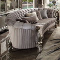 Acme 56845 Astoria Grand bermuda versailles antique platinum finish wood carved accents 109" sofa