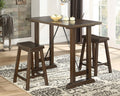 Homelegance 5686-32 3 pc Canora grey bracknell brown cherry finish wood counter height dining table set