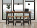 5687BTT-364P 4 pc Caspian black and brown finish wood counter height dining table set farmhouse style