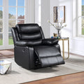 Acme 56910 Eilbra black faux leather power recliner chair with overstuffed arms