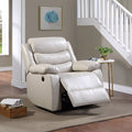 Acme 56911 Eilbra beige faux leather power recliner chair with overstuffed arms