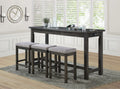 5713GY 4 pc Topline baresford grey finish wood padded seats counter height dining table set