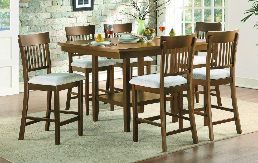 Homelegance 5716RFAK-36-S1-7PC 7 pc Darby home co Balin light oak finish wood counter height dining table set