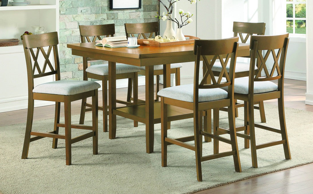 Homelegance 5716RFAK-36-S2-7PC 7 pc Darby home co Balin light oak finish wood counter height dining table set