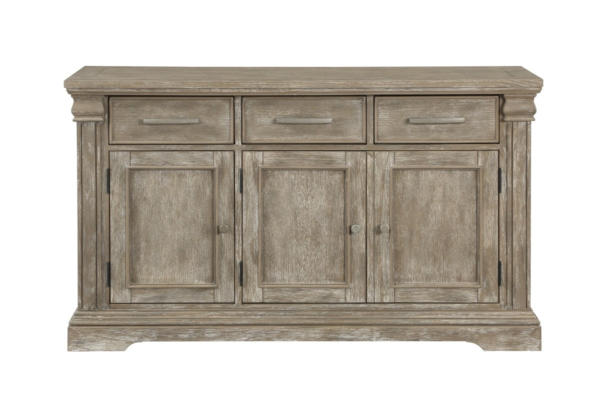 Homelegance 5741NN-40 Darby home co southlake wire brushed brownish grey finish wood curio cabinet side server buffet console
