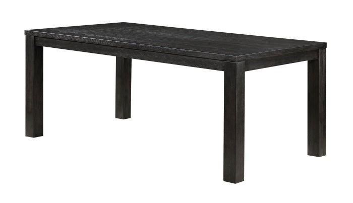 Homelegance 5759-72-7PC 7 pc Orem antique wire brush black finish wood dining table set grey chairs