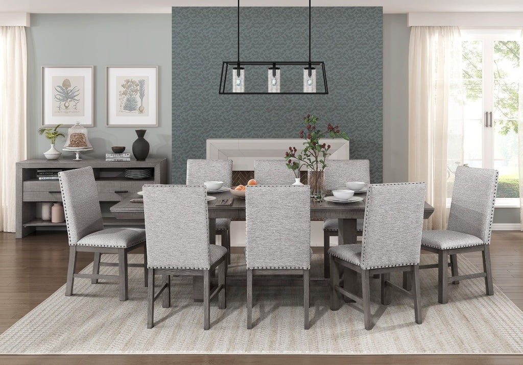 Homelegance 5760-90 7 pc Darby home co Gresham grey finish wood dining table set