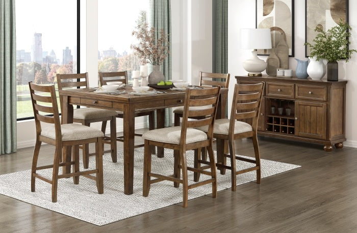Homelegance 5761-36-7PC 7 pc Tigard cherry finish wood counter height dining table set