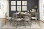 Homelegance 5761GY-36-7PC 7 pc Tigard cherry and grey finish wood counter height dining table set