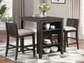 Homelegance 5773DC-32 3 pc Canora grey daye dark cherry finish wood counter height dining table set with shelf