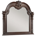Homelegance 1757-4PC 4 pc Astoria grand Cavalier dark cherry finish wood ornate sleigh bedroom set