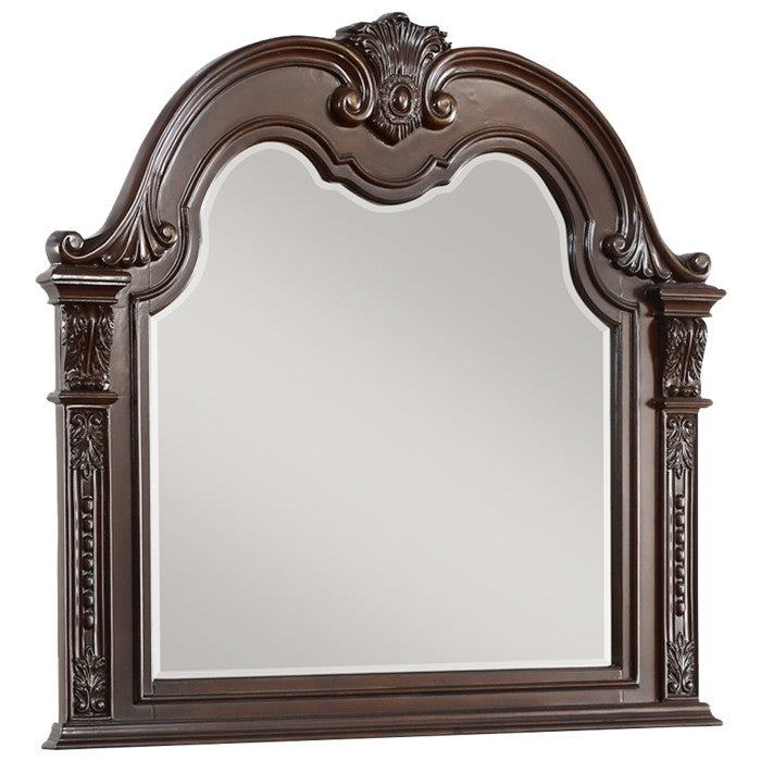 Homelegance 1757-4PC 4 pc Astoria grand Cavalier dark cherry finish wood ornate sleigh bedroom set