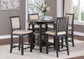 Asher Brown & Black Round Counter Height 5-Pc Dining Table Set – 5800BK-36
