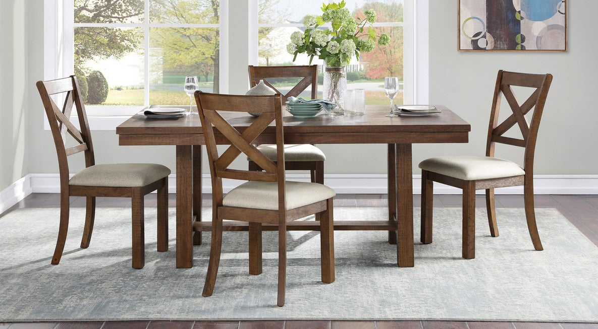 Homelegance 5808-68-5PC 5 pc Canora grey bonner brown finish wood dining table set