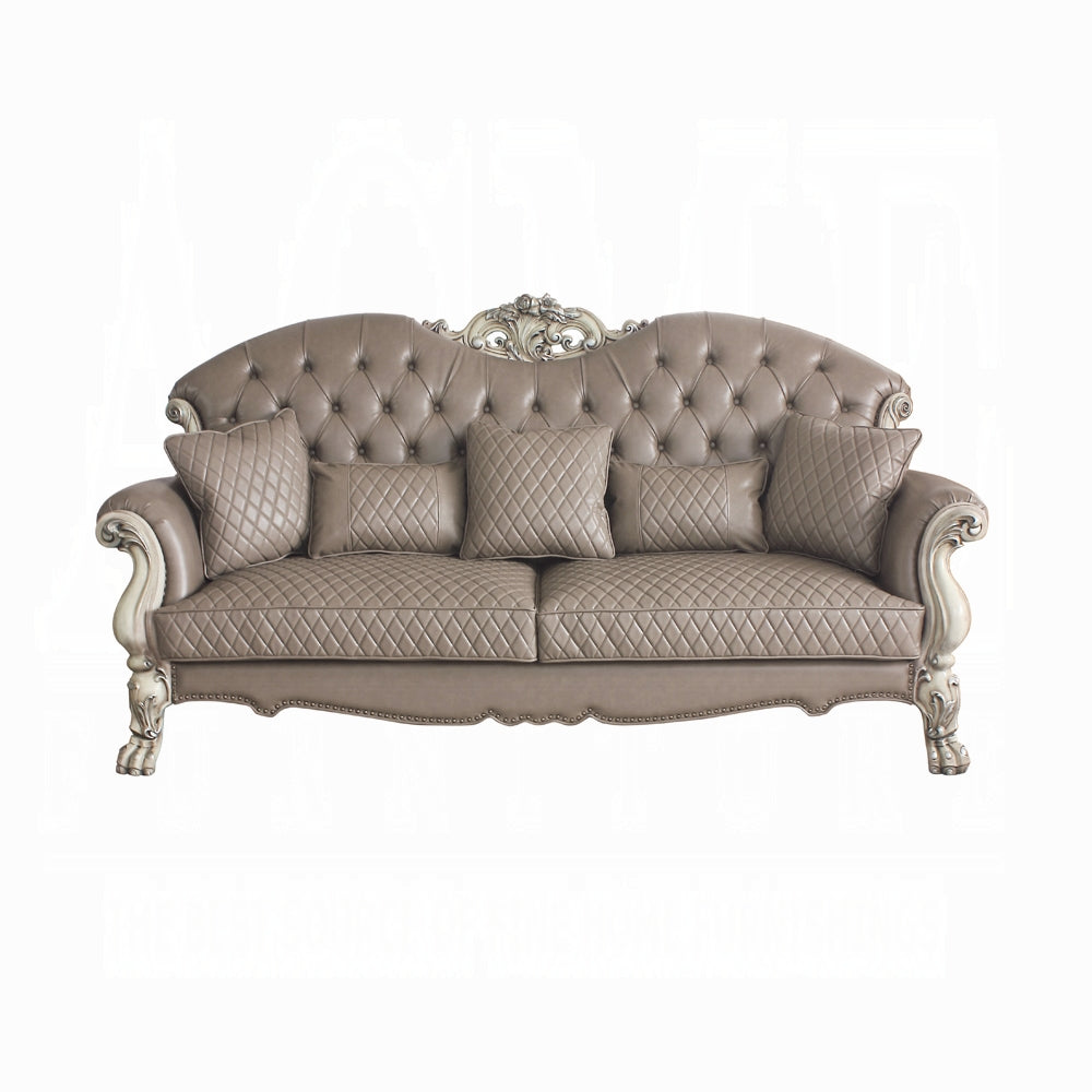 Acme 58175-76 Rosdorf park grand dresden bone white finish wood carved accents sofa and love seat set